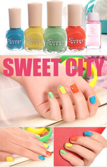SweetCity都市甜心环保指甲油套装 糖果色五件套 59元特价