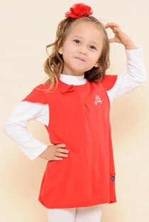 博士蛙【D.F】2013春装新款童装 小女童套装 连衣裙两件套