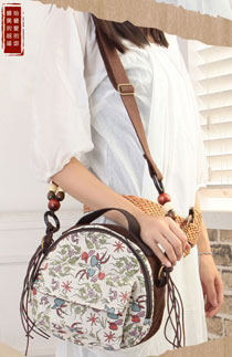 彩云印记 时尚复古民族风小斜挎包单肩包女士休闲斜跨包帆布包邮