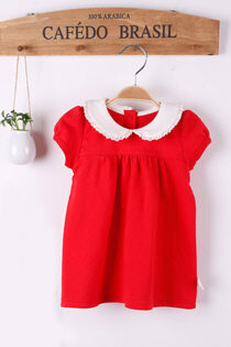 悦贝熊夏装女宝宝裙子 0-2岁婴儿衣服纯棉短袖连衣裙娃娃领公主裙